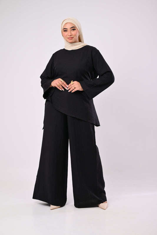 Lavender Black Linen Set